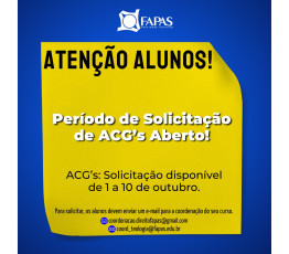 Registro de Atividades Complementares de Graduação (ACG's) - 2025.2