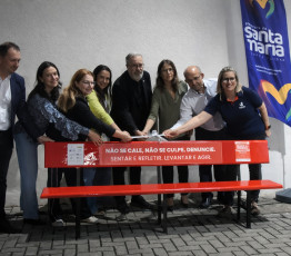 Complexo Pallotti inaugura Banco Vermelho, símbolo internacional de combate à violência contra a mulher
